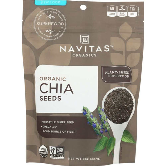 NAVITAS Seed Chia Organic - 8oz | Superfood for Healthy Living Omega-3