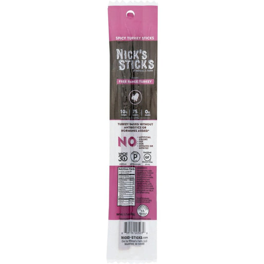 NICKS STICKS: Free Range Spicy Turkey Snack Sticks, 1.7 oz
