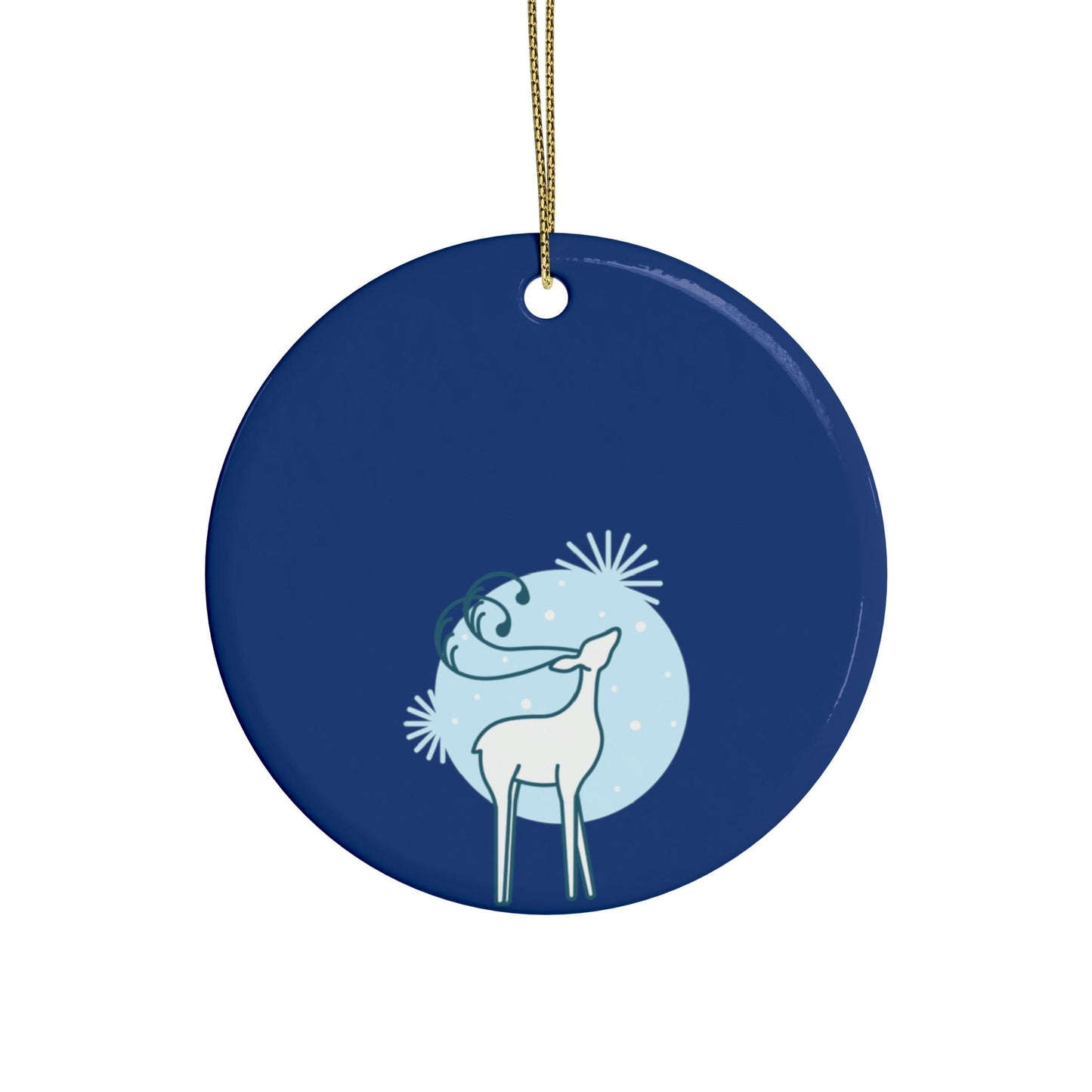 Blue Christmas Tree Reindeer Ceramic Ornaments (1pcs, 5pcs, 10pcs, 20pcs)