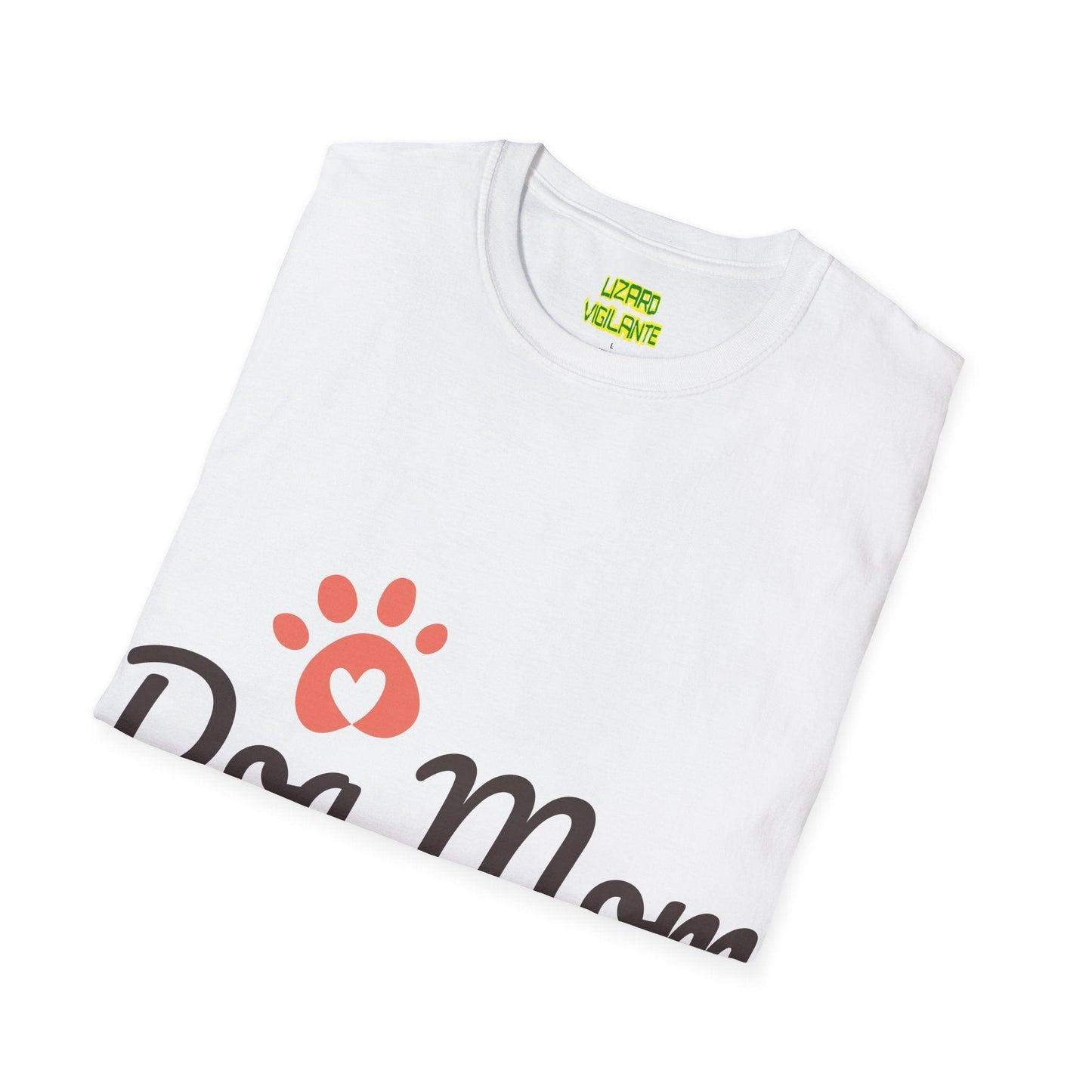 Dog Mom with Paw and a Heart in it Graphic Unisex Softstyle T-Shirt
