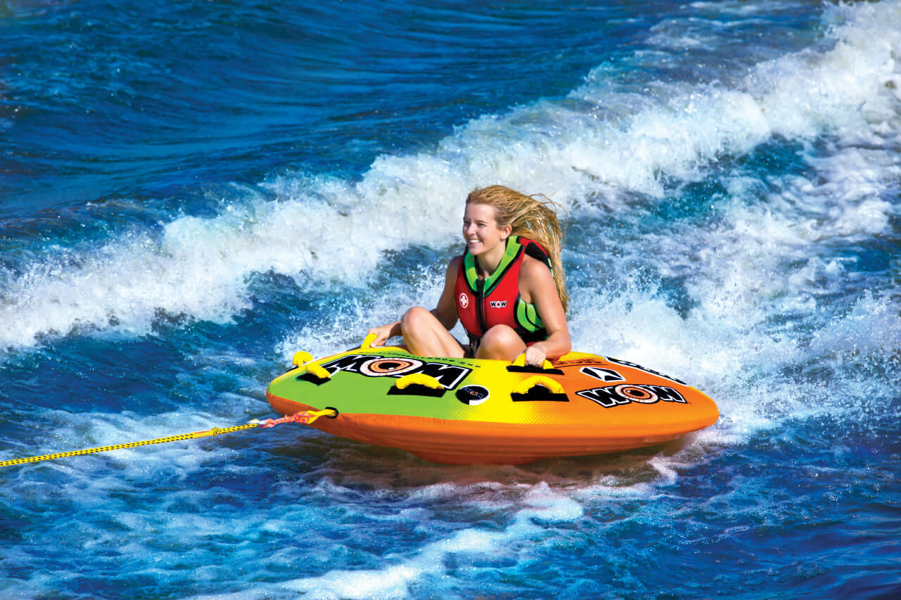 WOW Sports Uto Galaxy 1-2 Person Towable Water Tube For Pool and Lake (18-1080)