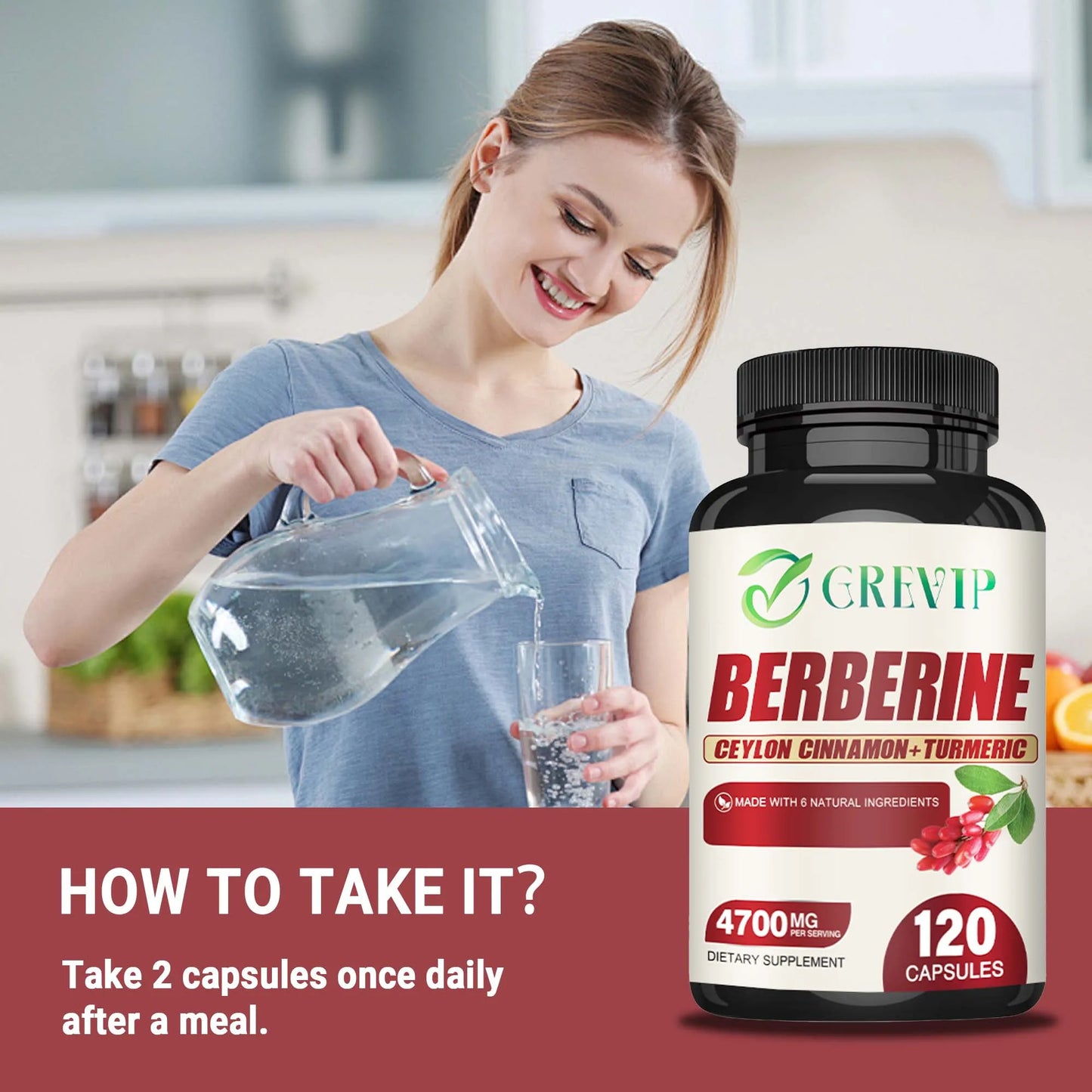Berberine Power+ Formula — 4700mg Advanced Heart, Metabolism, and Immune Support — 120 Capsules | Turbocharged with Ceylon Cinnamon, Turmeric & Milk Thistle