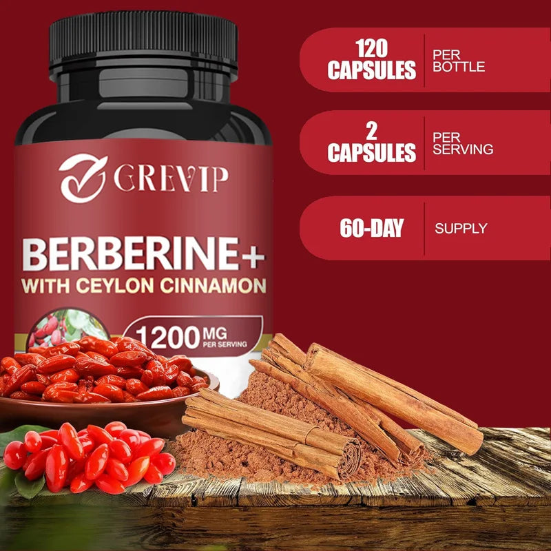 Berzerker Boost - Berberine + Ceylon Cinnamon Capsules — Metabolic Mayhem for Heart, Gut, and Rock N’ Roll Glory (120 Caps)