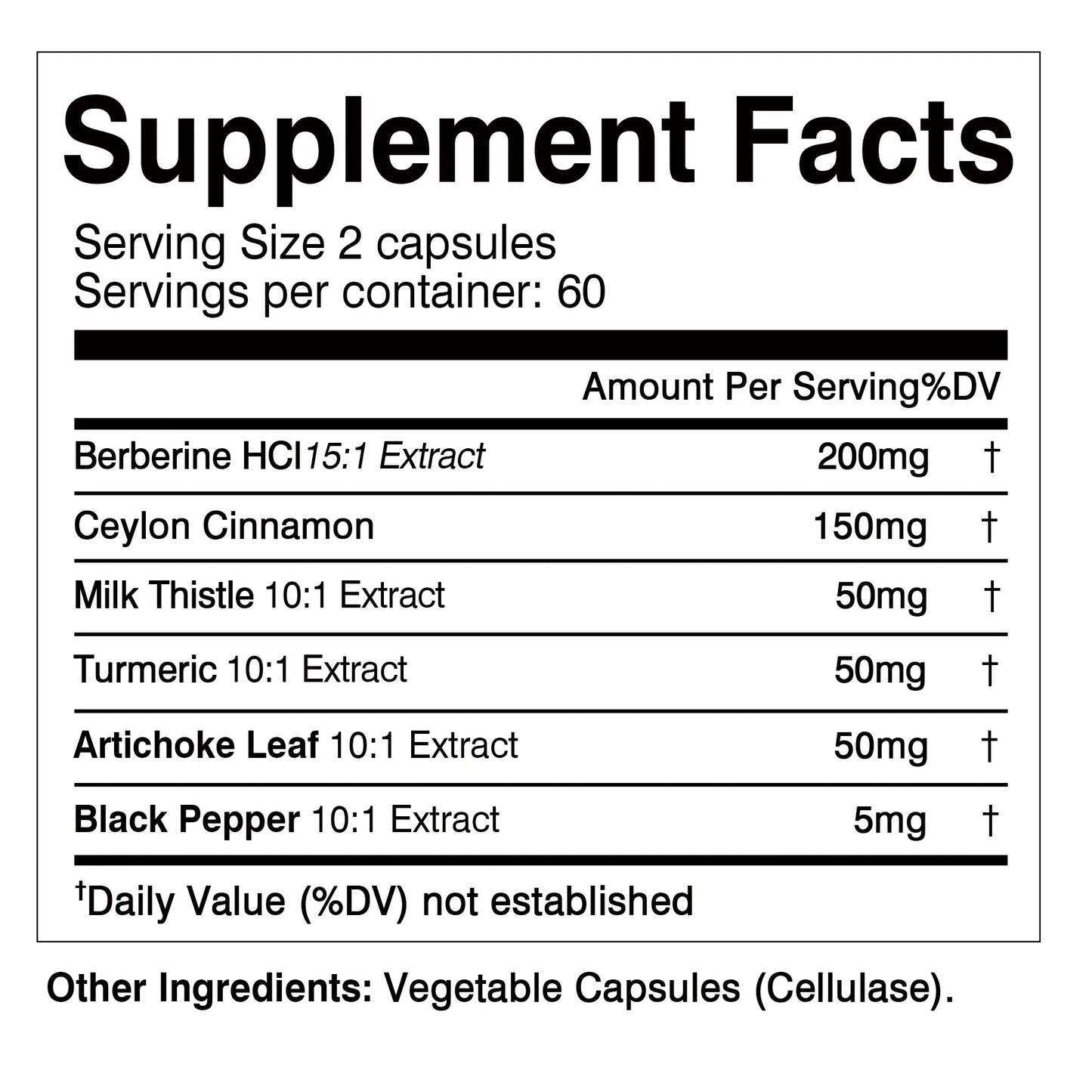 Berberine Power+ Formula — 4700mg Advanced Heart, Metabolism, and Immune Support — 120 Capsules | Turbocharged with Ceylon Cinnamon, Turmeric & Milk Thistle