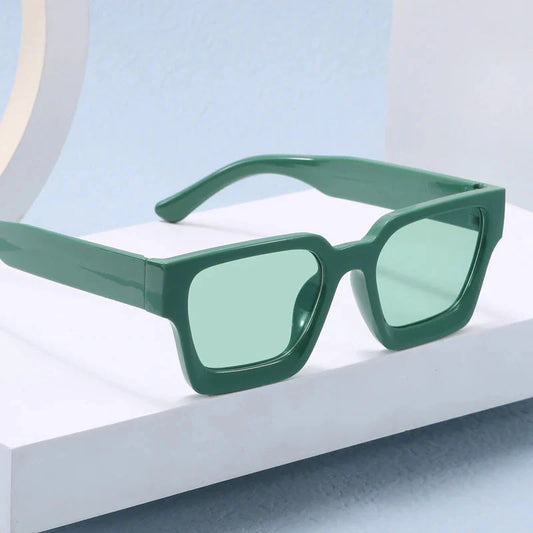 Ah-Mee Oversized Retro Rectangle UV400 Sunglasses – Gradient Square Polycarbonate Eyewear for Women & Men, Vintage Street Style Shades