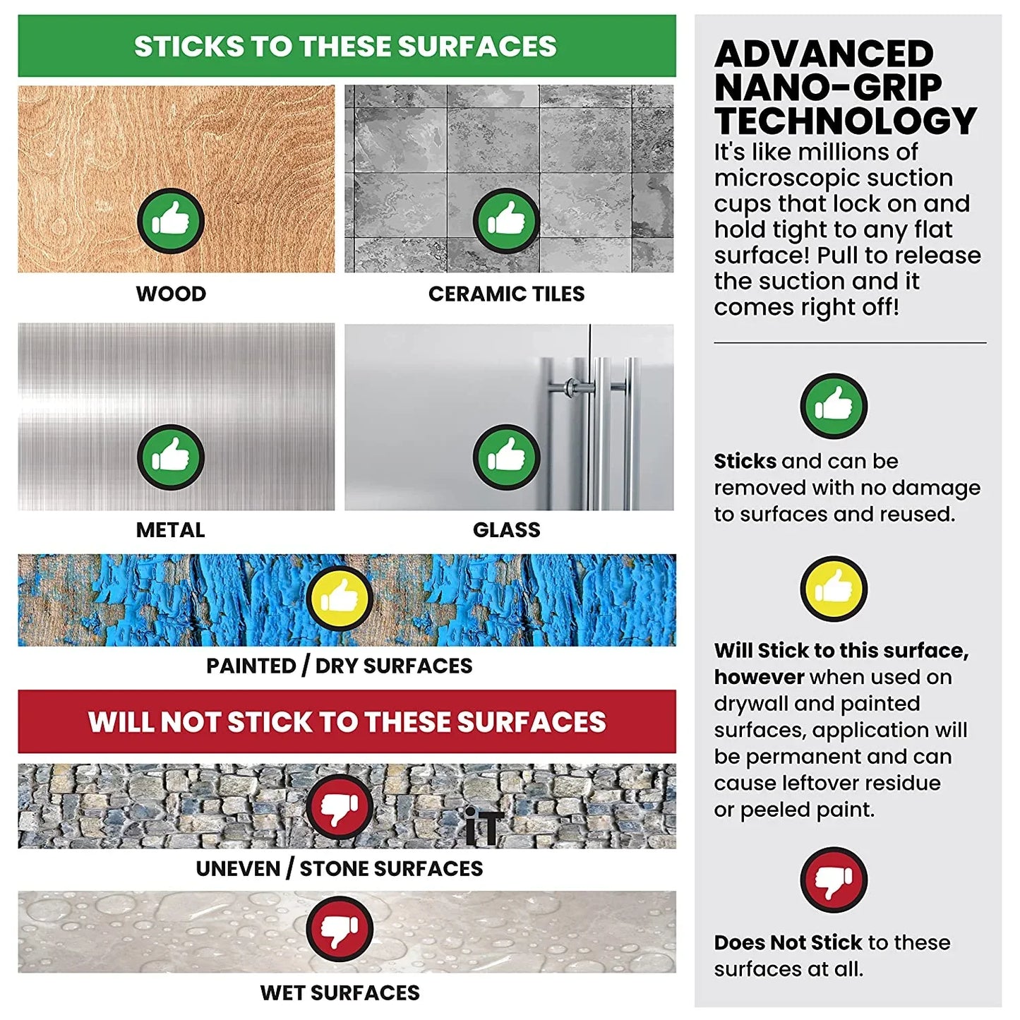 Alien Multipurpose Adhesive Transparent Double Sided Nano Tape Roll 1.18" Wide x 10 Feet Long