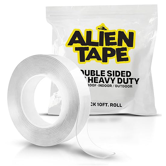 Alien Multipurpose Adhesive Transparent Double Sided Nano Tape Roll 1.18" Wide x 10 Feet Long