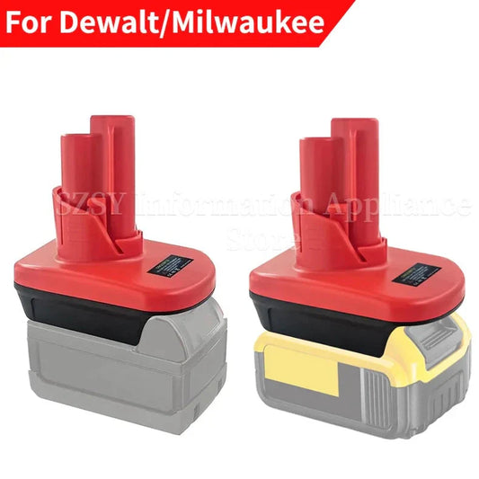 Pro Battery Adapter — Converts Dewalt 20V & Milwaukee 18V Lithium to Power Milwaukee M12 12V Tools | Safe Voltage Drop, CE Certified, Heavy-Duty Jobsite Grade Adapter