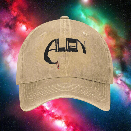 Alien Concept Vintage Distressed Baseball Cap – Sci-Fi Horror Snapback Hat for Men & Women Summer Streetwear