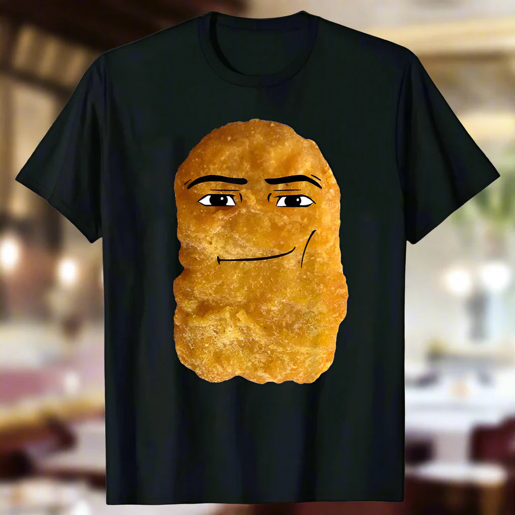 Nugget Lord Tee — Hilarious Chicken Nugget Meme Shirt for Men & Women, Oversized Casual Cotton Vibes with Heavy Metal Attitude