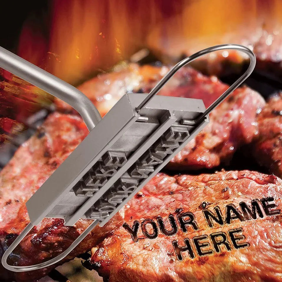C3 Heavy-Duty BBQ Branding Iron with 55 Customizable Letters – Pro-Grade Meat Marking Tool for Steaks, Grilling, & Outdoor Events (Aluminum Alloy, Heat-Resistant, No Coating)