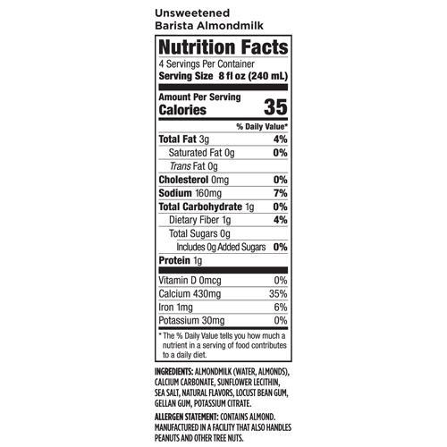 Califia Farms Unsweetened Barista Blend Almond Milk - 12 Cartons