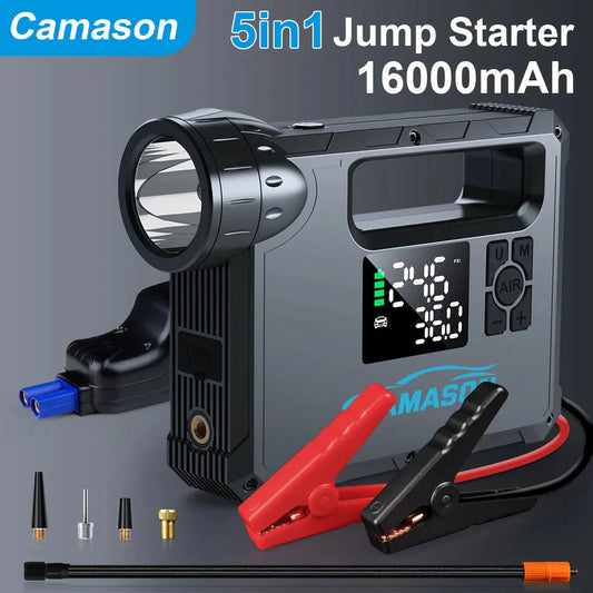 Road Riot X7 – 5-In-1 Car Jump Starter With Air Compressor, Flashlight & Power Bank