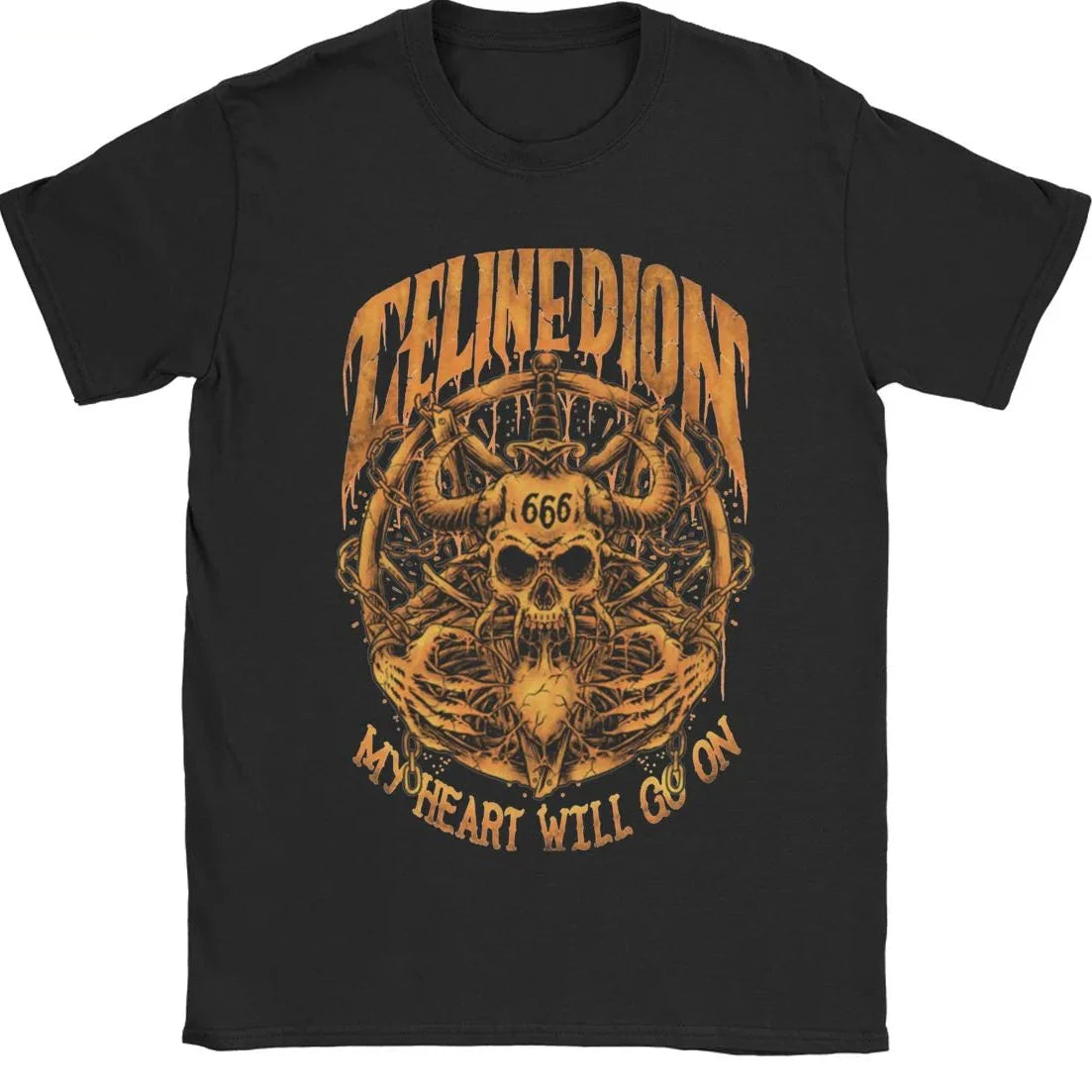 Titanic Metal Heart Tee – Celine Dion Parody Rock Shirt for Men & Women Cotton Short Sleeve Top