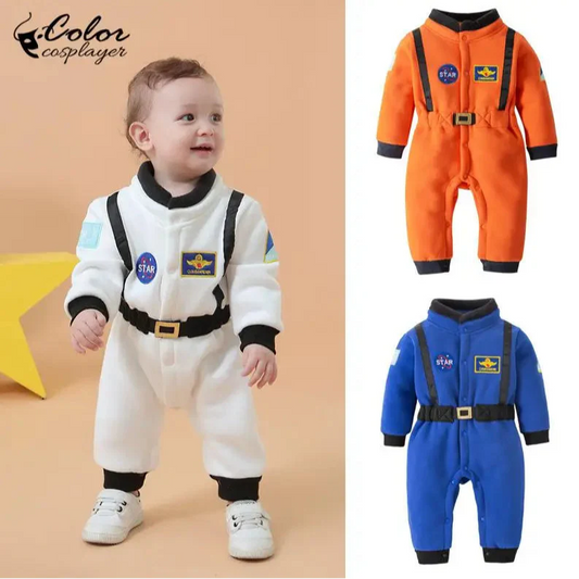 Kids Astronaut Cosplay Jumpsuit 3 Color Space Suit Outfit Halloween Stage Performance Costume