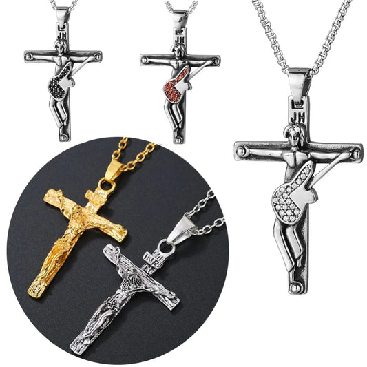 The French Thunder Cross Necklace — Johnny Hallyday Guitar Soul Pendant