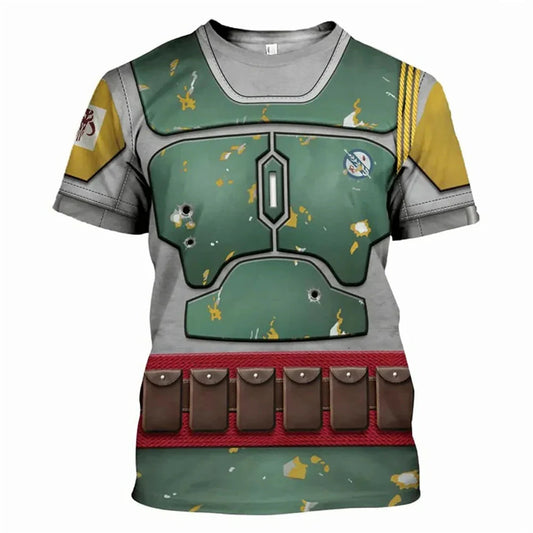 Galactic Shadow 3D Darth Vader Cosplay Tee – Unisex Summer Streetwear T-Shirt | Lightweight Polyester Knit, Full-Print Pull-On Top