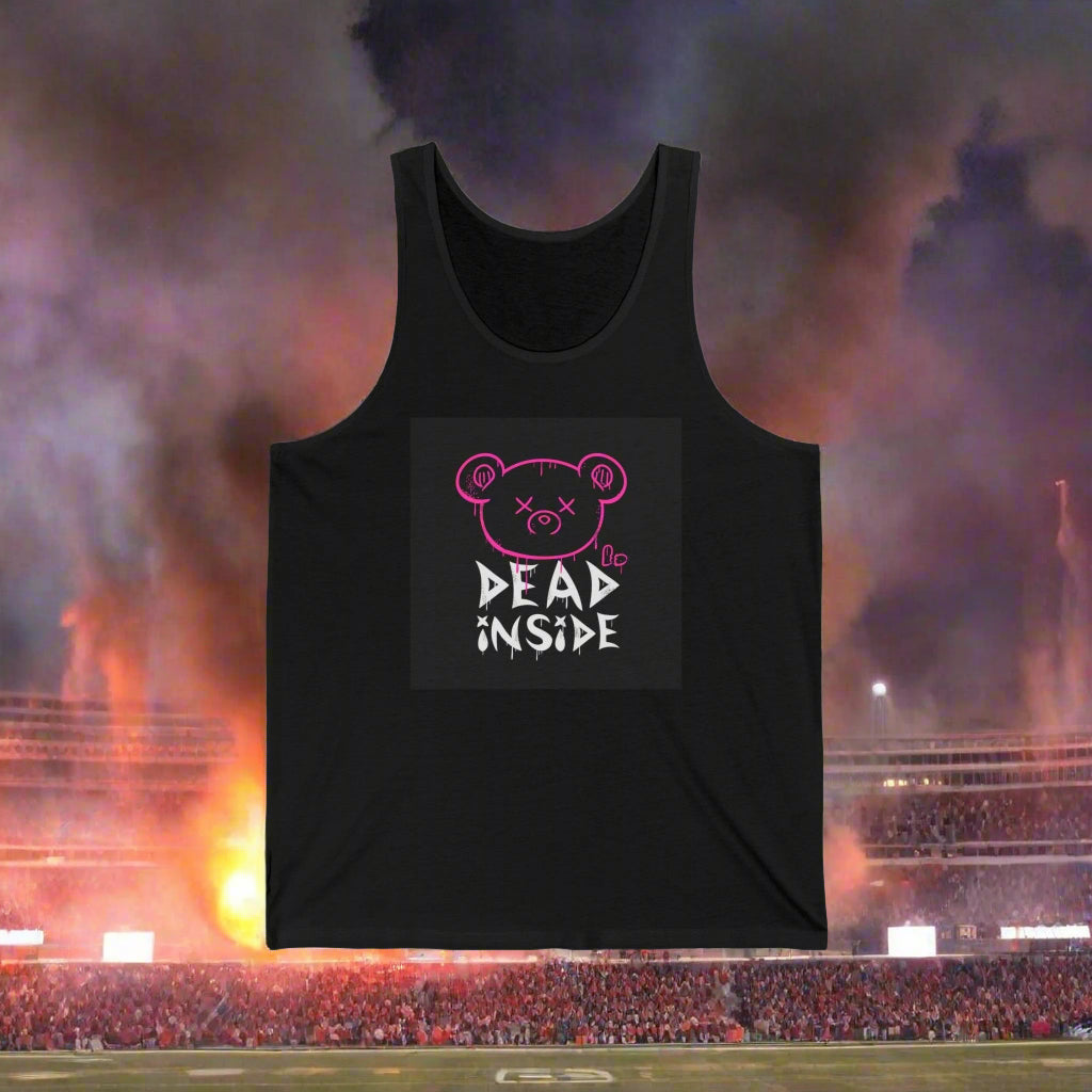 Dead Inside Bear Fan Tank – Blackout Mood Edition
