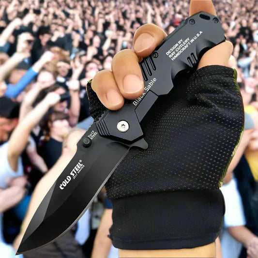 AUSUM 200mm Tactical EDC Pocket Knife – No-Lock Survival-Grade Outdoor Utility Blade for Construction, Hiking, Hunting, and Emergency Use