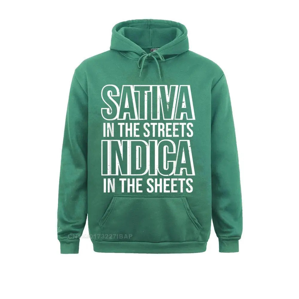 Sativa vs Indica Hoodie – 420 Heavy Hit Graphic Streetwear for Blunt Legends, Smoke Shows & Couch-Locked Icons