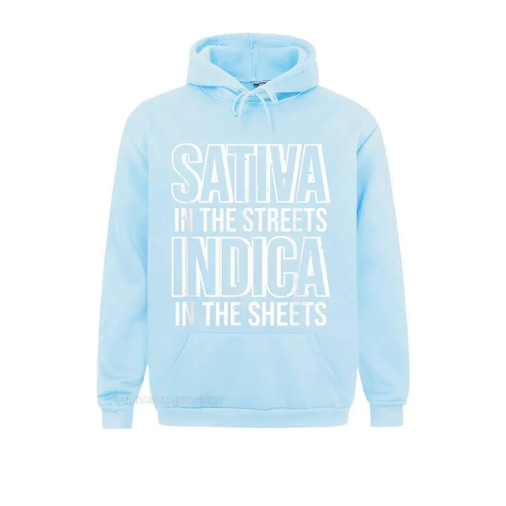Sativa vs Indica Hoodie – 420 Heavy Hit Graphic Streetwear for Blunt Legends, Smoke Shows & Couch-Locked Icons