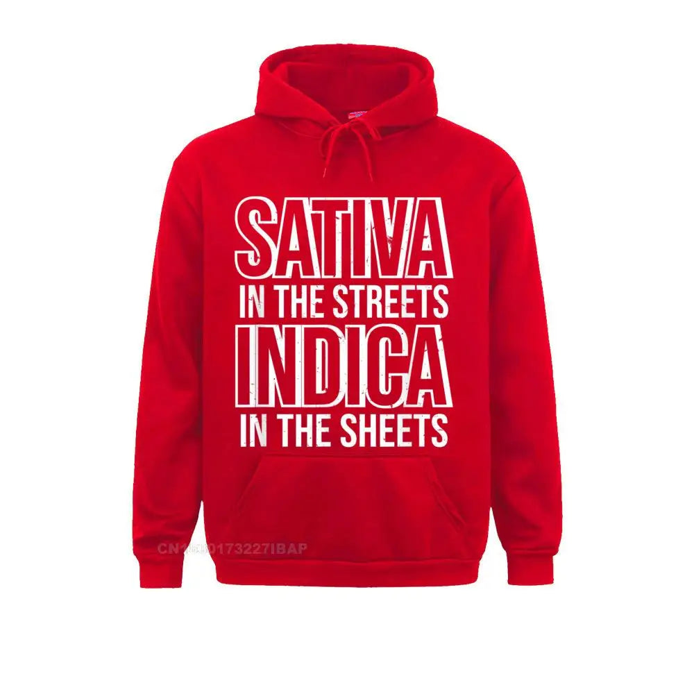 Sativa vs Indica Hoodie – 420 Heavy Hit Graphic Streetwear for Blunt Legends, Smoke Shows & Couch-Locked Icons