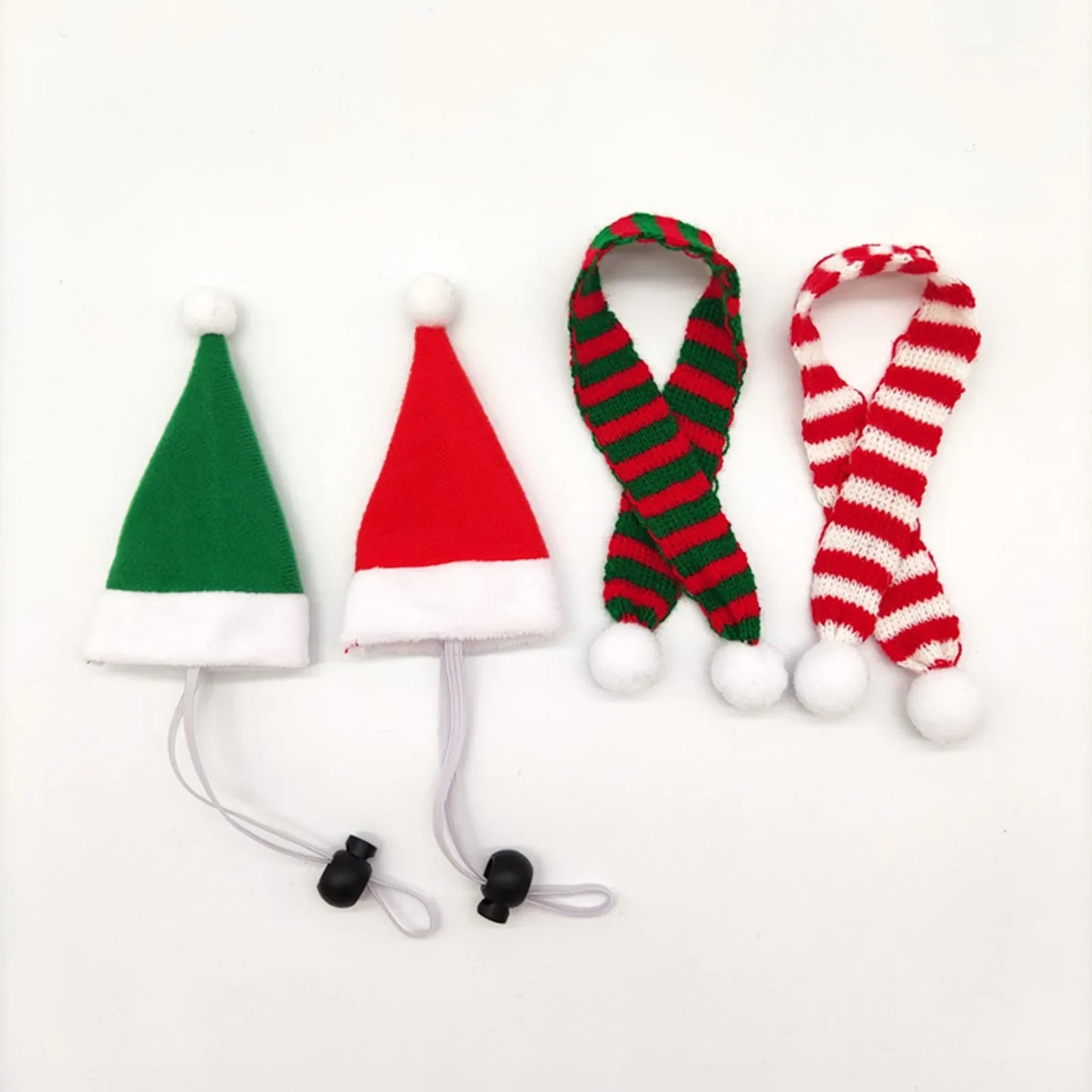 Cute Christmas Hat & Scarf Set for Pets - Perfect for Lizards, Chickens, and Guinea Pigs