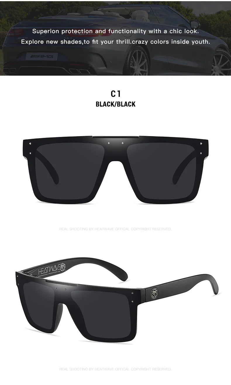 HEAT WAVE: OVERDRIVE Polarized Lens Cyclone-Glam UV400 Sunglasses – Lizard Vigilante Limited Run Edition