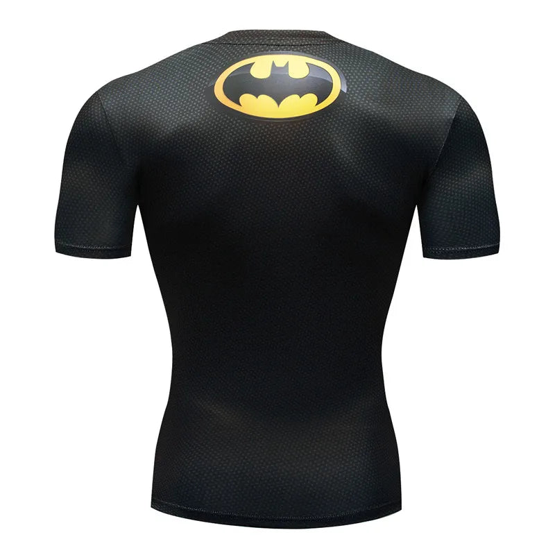3D Printed Superhero Compression T-Shirt for Men, Comic Cosplay & Sports Quick-Dry Fitness Top, Summer Short Sleeve (S-3XL)