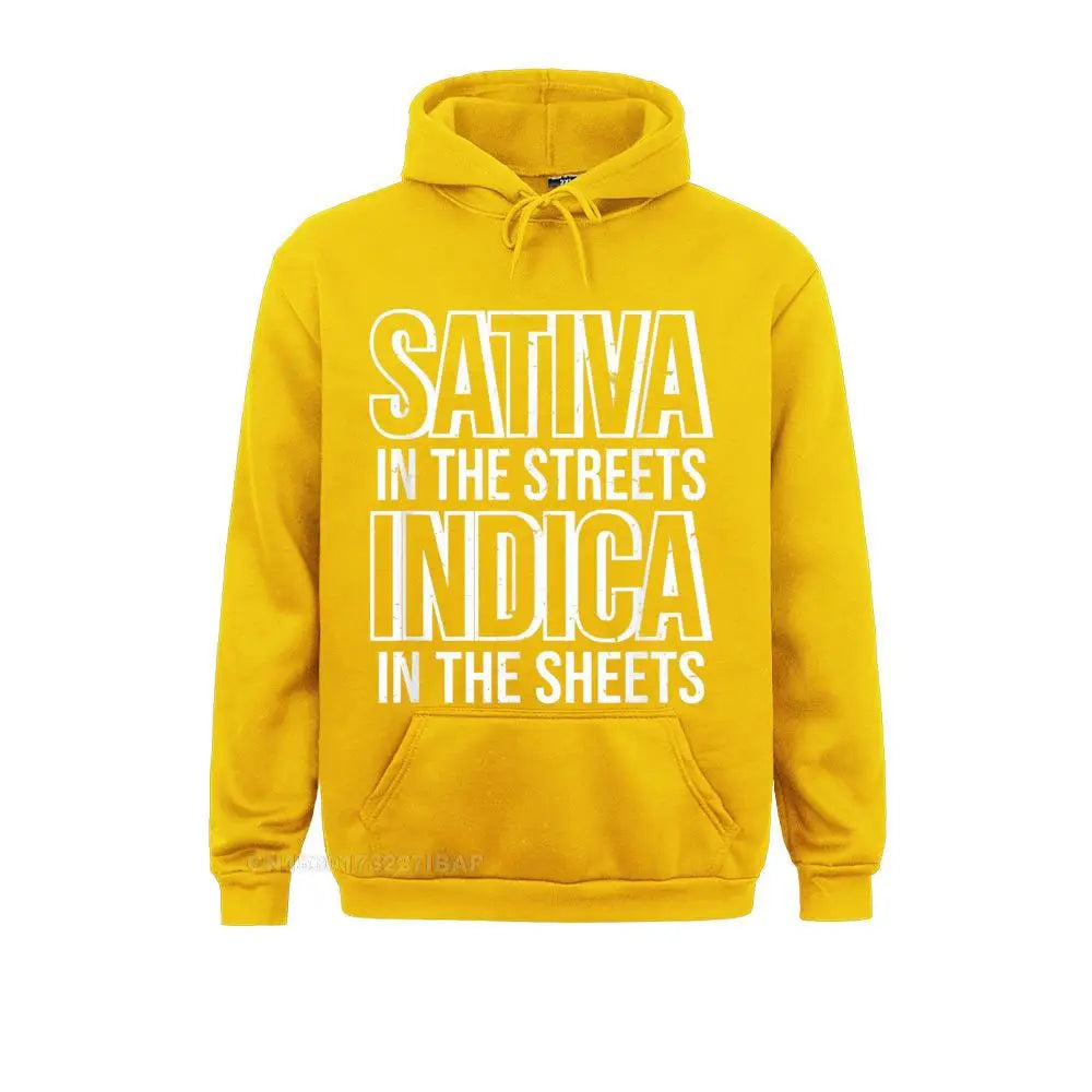 Sativa vs Indica Hoodie – 420 Heavy Hit Graphic Streetwear for Blunt Legends, Smoke Shows & Couch-Locked Icons