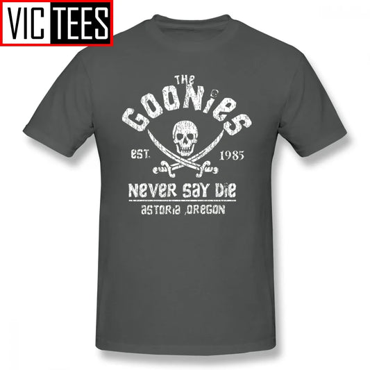Mens Goonies T Shirts Graphic Tee Shirt Fun 100% Percent Cotton Goonies T-Shirt Beach Male Big Tshirt