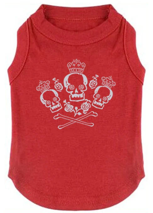Rose Reaper Pup Tank – Skull Print Dog T-Shirt For Tiny Hellraisers (All Seasons)