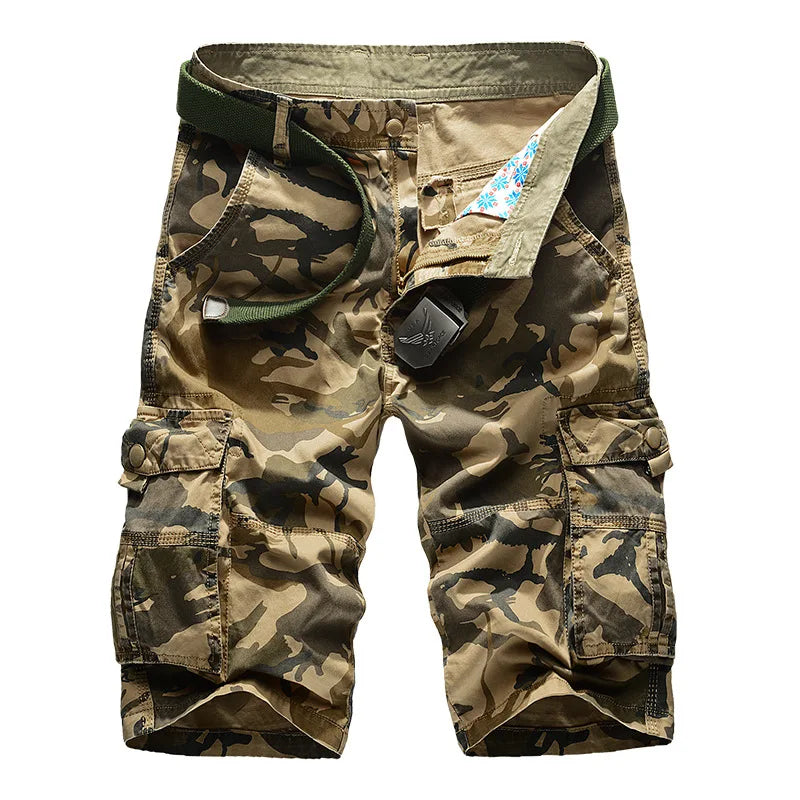 "Concrete Ghosts" – 2025 Loose Fit Camo Cargo Shorts for Men (Size 29–44)