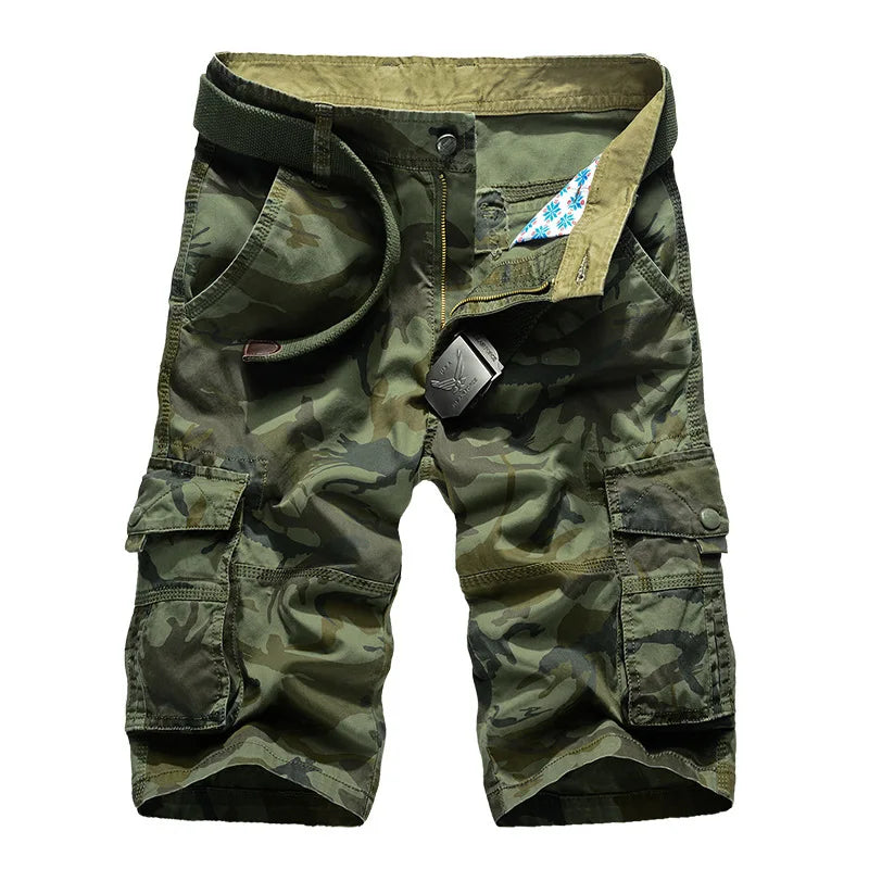 "Concrete Ghosts" – 2025 Loose Fit Camo Cargo Shorts for Men (Size 29–44)