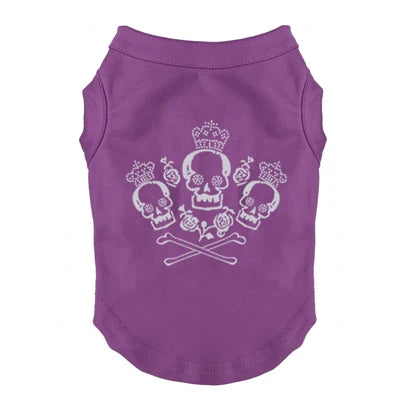 Rose Reaper Pup Tank – Skull Print Dog T-Shirt For Tiny Hellraisers (All Seasons)