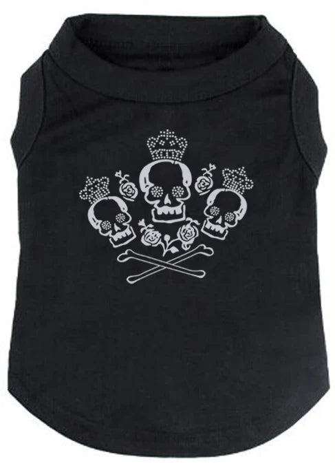 Rose Reaper Pup Tank – Skull Print Dog T-Shirt For Tiny Hellraisers (All Seasons)