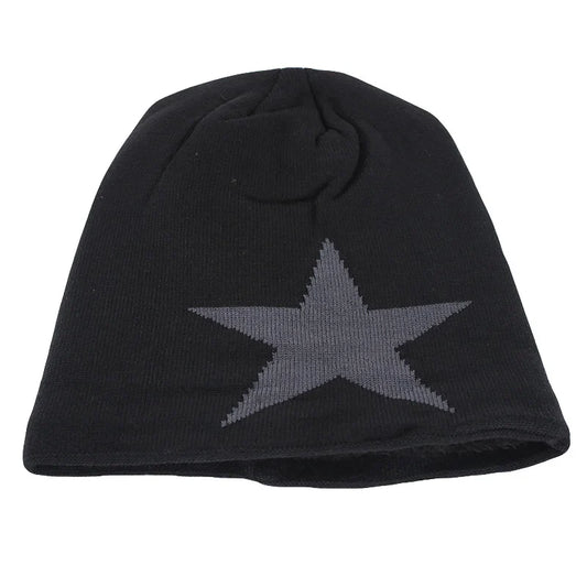New Big Star Winter Warm Hat for Men & Women – Knitted Wool Beanies, Geometric Skullies, Casual Winter Hat for Outdoor Adventures
