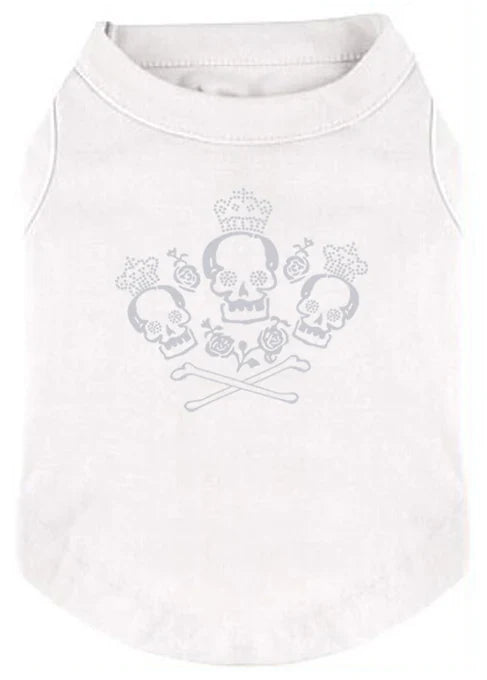Rose Reaper Pup Tank – Skull Print Dog T-Shirt For Tiny Hellraisers (All Seasons)