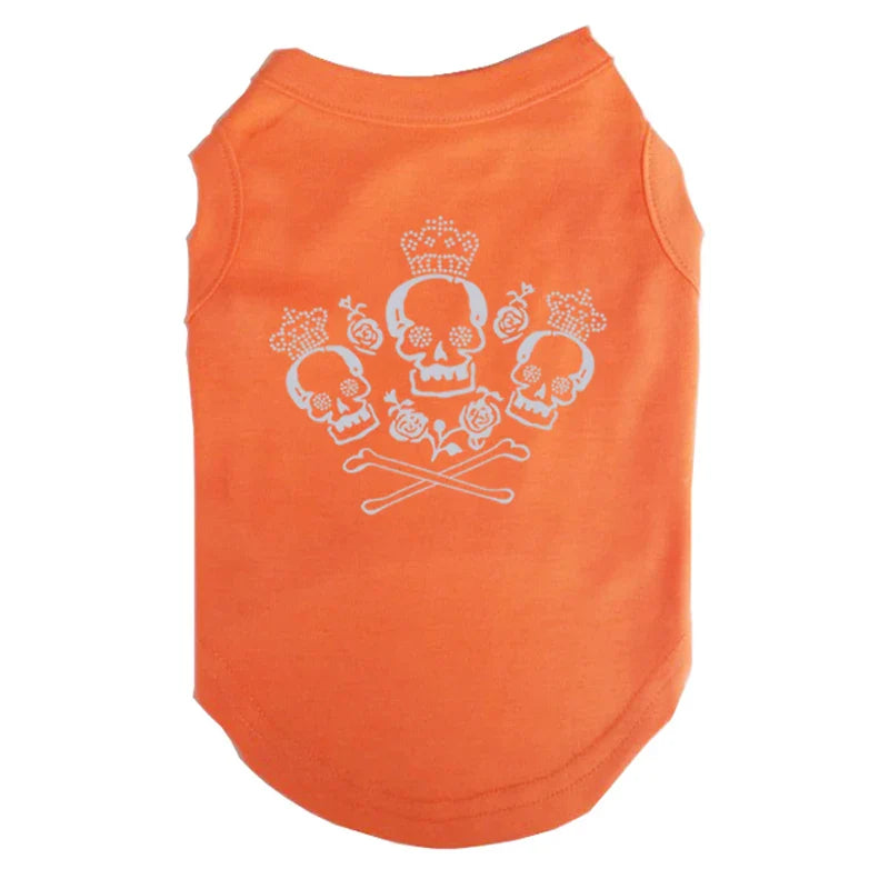 Rose Reaper Pup Tank – Skull Print Dog T-Shirt For Tiny Hellraisers (All Seasons)