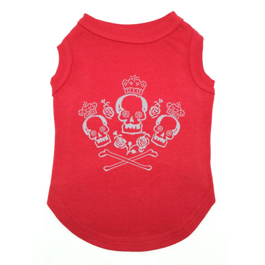 Rose Reaper Pup Tank – Skull Print Dog T-Shirt For Tiny Hellraisers (All Seasons)