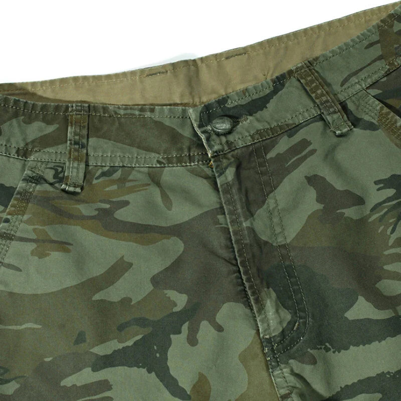 "Concrete Ghosts" – 2025 Loose Fit Camo Cargo Shorts for Men (Size 29–44)