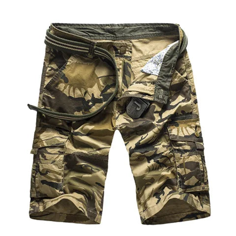 "Concrete Ghosts" – 2025 Loose Fit Camo Cargo Shorts for Men (Size 29–44)