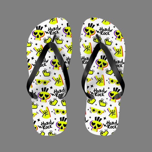 Toe Tags of Summer – Hard Rock Graphic Flip Flops for Stage-Divers & Beach Bums