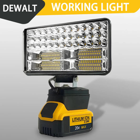 "Hardwired Havoc" – Ultra-Bright 3/4/5/8 Inch LED Cordless Work Light for Dewalt 18V Batteries | Portable Outdoor Emergency Tool for Field Ops, Garage Gigs, and Apocalypse Prep