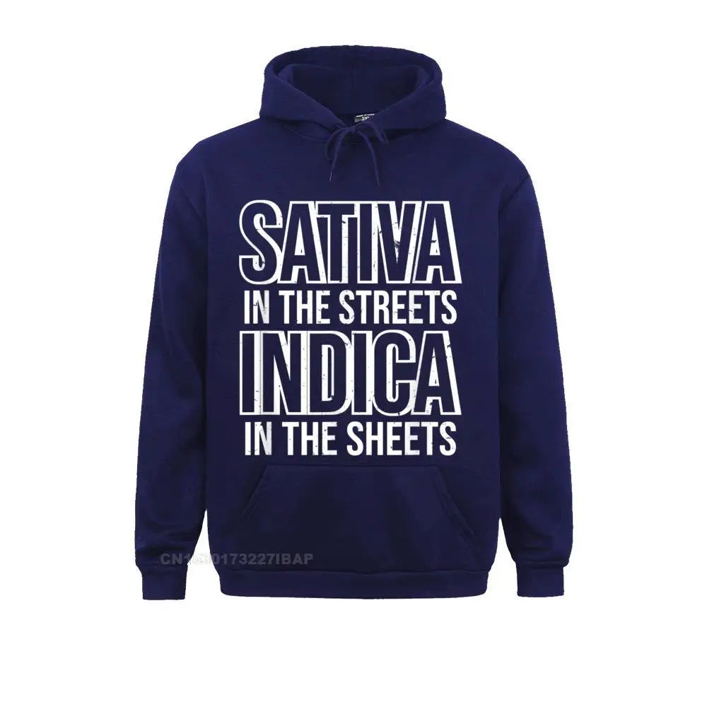 Sativa vs Indica Hoodie – 420 Heavy Hit Graphic Streetwear for Blunt Legends, Smoke Shows & Couch-Locked Icons