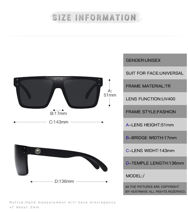 HEAT WAVE: OVERDRIVE Polarized Lens Cyclone-Glam UV400 Sunglasses – Lizard Vigilante Limited Run Edition