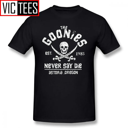 Mens Goonies T Shirts Graphic Tee Shirt Fun 100% Percent Cotton Goonies T-Shirt Beach Male Big Tshirt