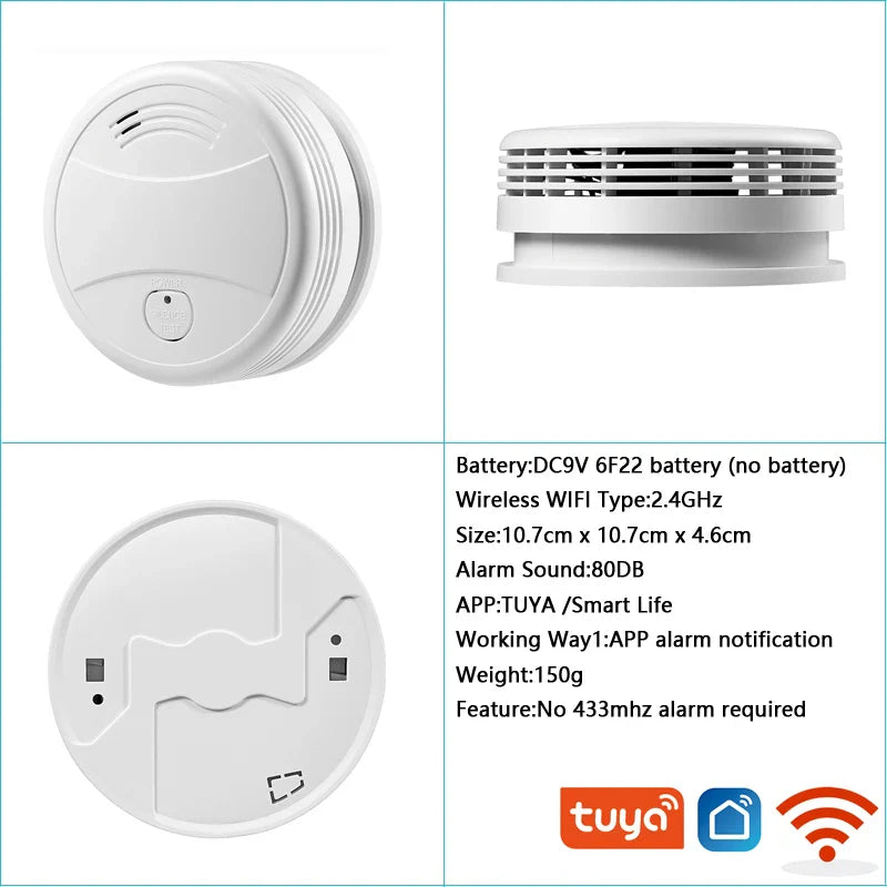 Tuya Wifi Smoke Slayer — 80dB Fire Alarm with Smart Life Edge