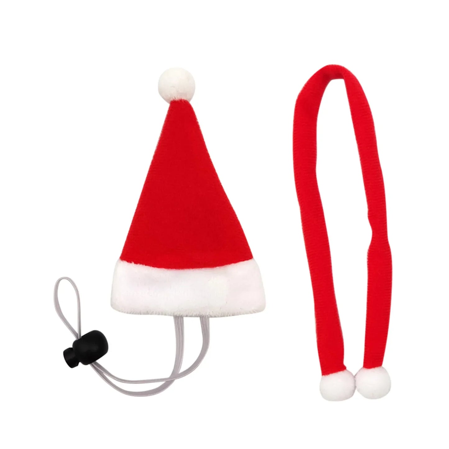 Cute Christmas Hat & Scarf Set for Pets - Perfect for Lizards, Chickens, and Guinea Pigs