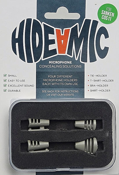 Hide-A-Mic COS11 Set 4 different holders (Beige, White, Clear, Black, Grey)